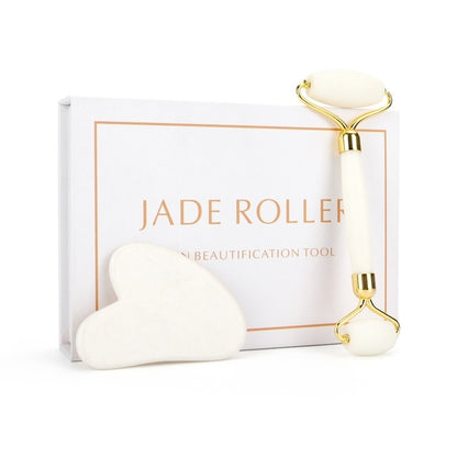 Rose Quartz Roller Slimming Face Massager Lifting Tool Natural Jade