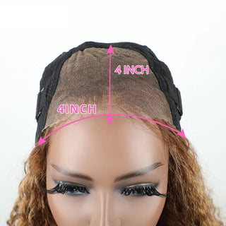 Wear And Go Glueless Wig Ombre  Highlight Mongolian Deep Wave 4x4 Hd Lace Glueless Pre Plucked Human Wigs Ready To Go