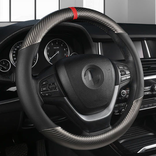 Carbon Fiber Leather Steering Wheel Cover