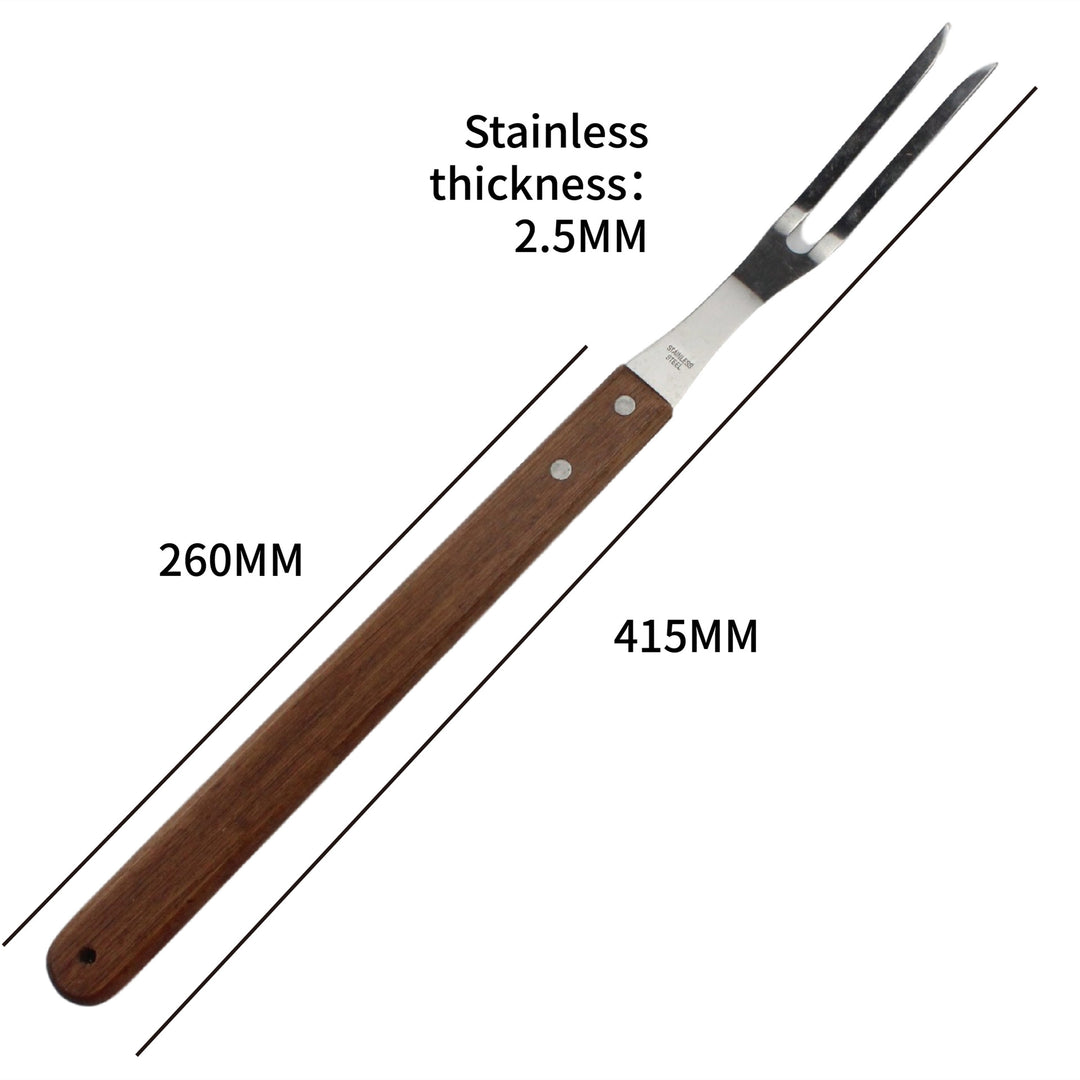 #FlavorfulBites#GrillMaster#BBQEssentials#StainlessSteelFork#WoodenHandle#MeatFork#BarbecueGear#OutdoorCooking#GrillTime#CookoutTools