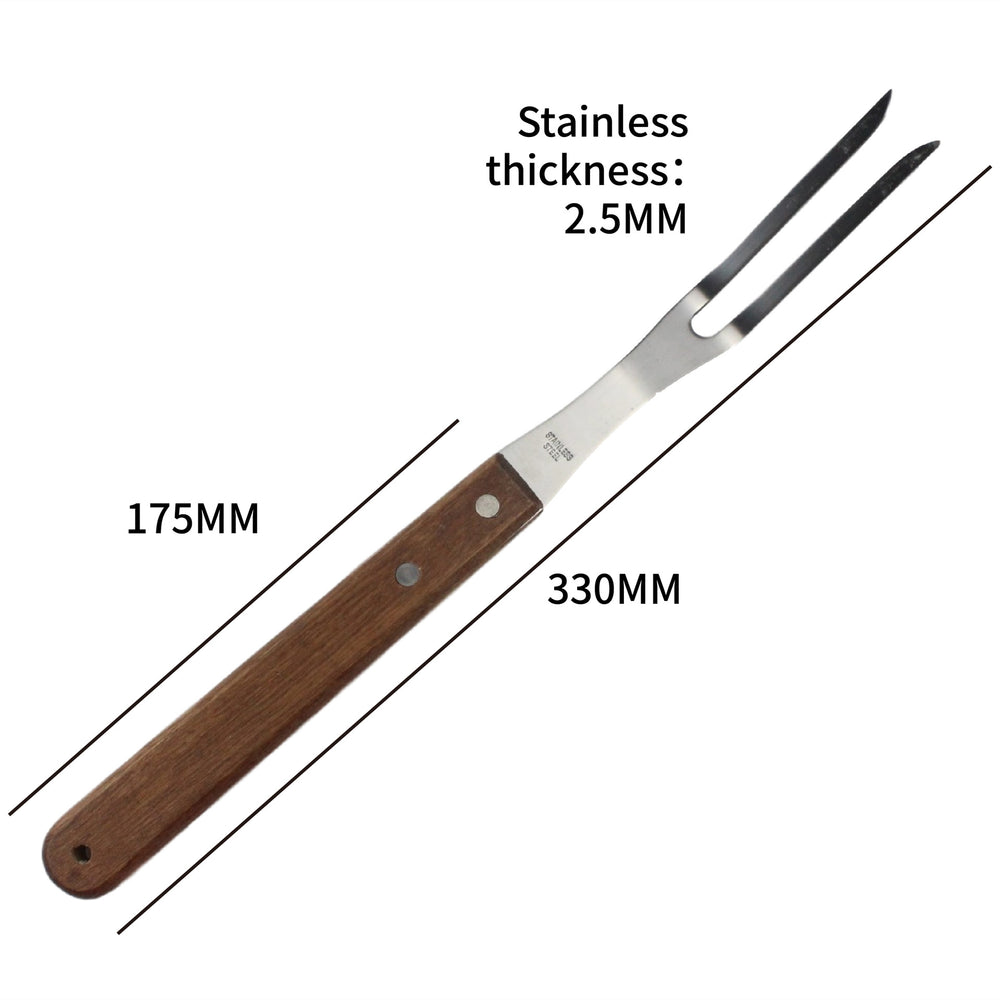 #FlavorfulBites#GrillMaster#BBQEssentials#StainlessSteelFork#WoodenHandle#MeatFork#BarbecueGear#OutdoorCooking#GrillTime#CookoutTools